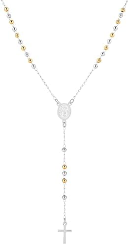 Amazon.com: Bling Cartel Rosary Immaculate Virgin Mary Silver
