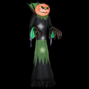 Halloween Decoration Lawn Yard Inflatable Pumpkin Reaper Lights Up
