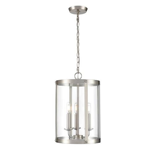 ML Lighting | Aydenn Collection | 94003-BN | 3 Light Pendant in Brushed Nickel…