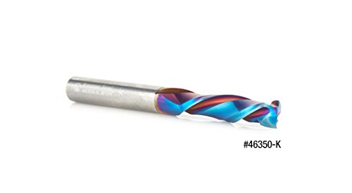 Amana Tool 46350-K CNC SC Spektra Extreme Tool Life Coated Mortise Compression Spiral 1/4 D x 1 CH 1/4 SHK 2-1/2 Inch Long 2 Flute Router Bit - Image 5