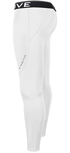 New Men Sports Winter Warm Thermal Skin Tights Compression Base Under Layer Long Pants (L, NP512 WHITE)