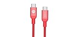 USB Type C to Type C Reversible Adapter / Connector Cable In Your Favorite Apple & Device Colors, Aluminum Shell, 6.6ft Tangle Free Braided Cord For Charging, Data Transfer by Adam Elements - Red