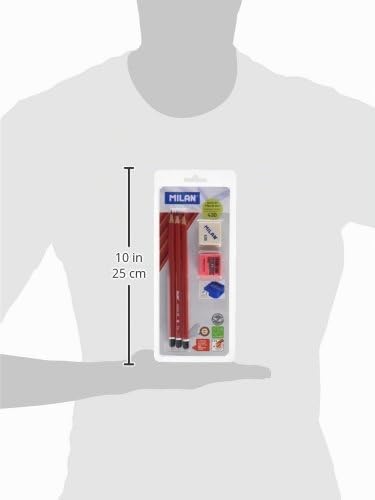 - 3 crayons graphite hexagonaux HB, gomme et taille-crayons