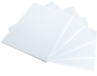 Culinary Depot Cutting Board Set of 5 White Rectangular 6" x 10" Inches