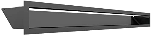KRATKI Ventilation Grille Air Hot Air Grille 9 x 100 cm Graphite Exhaust Grille for Fireplace Ventilation Air Intake at an Angle of 45 Degrees Overheat Resistant Ideal for Modern Interior Uses