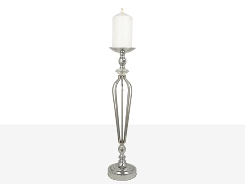 PORTAVELA METAL PLATEADO/VIDRIO