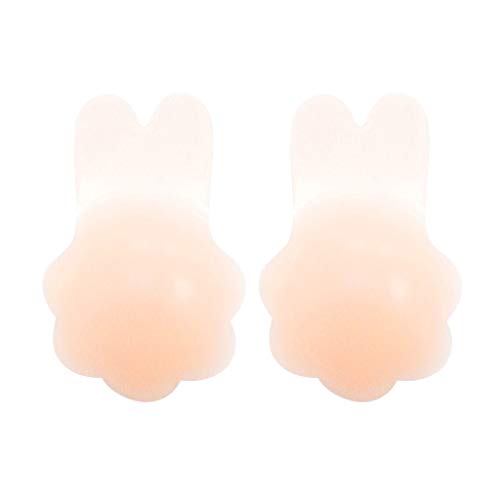 Rusilay Nipple Cover Sticker Magic Shape Tape Women Invisible Brassy Breast Bra,Waterproof Nipple Cover Reusable Breast Petal Nipple Pads,Invisible Chest Pad for Cleavage Wrinkle Prevention (B)