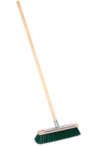BawiTec Gärtnerbesen Gartenbesen 40cm grün mit Kratzleiste und Stiel 140cm 160cm Kehrbesen (mit Stiel 140cm) Kratzbesen – Bild 3
