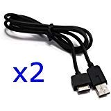 Bluecell 2 pcs Black 1.1 Meters replacement USB Data/charge/Sync cable for PS Playstation Vita