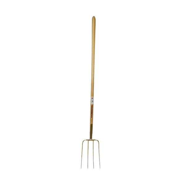 SHW-FIRE Dunggabel - Stabile 4 Zinken Gabel mit Schienenzwinge für Profis. Praktischer 135 cm Stiel
