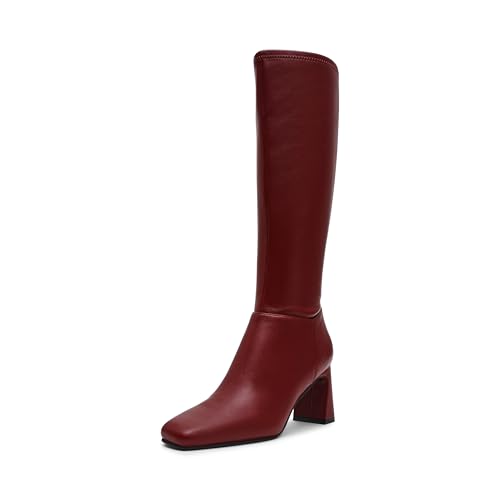 Steve Madden Women's Hunny Knee High Boot, Burgundy, 10