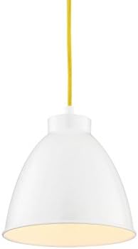 Metal Lamp Shade Ceiling Hanging Light, Adjustable Cord LED Pendant Light Fixtures for Bars, Stores ,Cafes or Living Room, Kitchen White