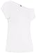 Simlu White One Shoulder Top Short Sleeve Loose off Shoulder Tops for Women,Large