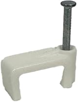 TR Cable White Flat Cable Clips 18mm - 50 Pieces - Nail Wall Mount Wire view 3