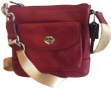 Park Black Cherry Leather Swingpack Cross-body Bag Coach 49170