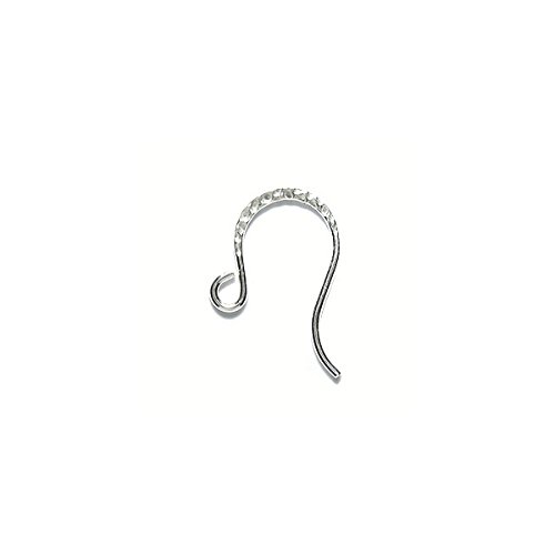 Amoracast AM222 Sterling Silver Earring Hook Hammered Jewelry Making Components, 16 x 18mm