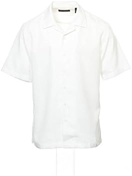 Via Europa Men's Solid Short Sleeve Shirt White Small
