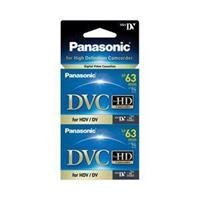 Panasonic AY-DVM63HD2 MiniDV Cassette 2 Pack (63 Minute, Hang Tab)