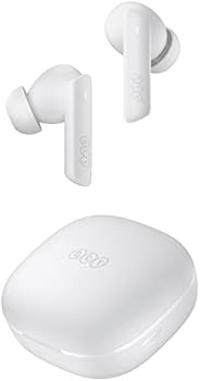 QCY HT05 Fone de Ouvido Bluetooth Cancelamento de Ruido, Fone de Ouvido sem Fio, 30 Horas De Reprodução, Branc