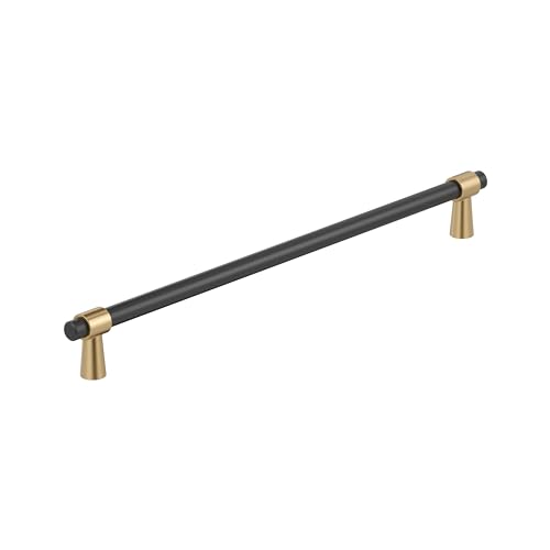 Amerock Mergence 12-5/8 inch (320mm) Center-to-Center Matte Black/Champagne Bronze Cabinet Pull, BP36983FBCZ
