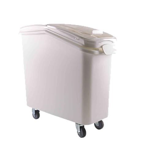 FSE PLIB021C Ingredient Bin, 21 Gallon, 13" x 29-1/4" x 28", Holds 170 lbs. Sugar or 139 lbs. Flour, Clear Sliding lid, Includes Scoop with Built in Hook, 3" casters (2) with Locking, Polypropylene, - Amazon deal for $138.70
