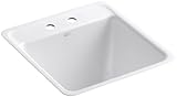 KOHLER K-6656-2-0 Park Falls Tile-In Utility Sink, White