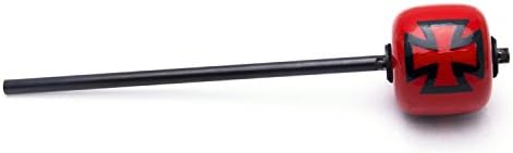 R/T 69 KICK BEATER- Red Wood Ball, Black Shaft - Black Iron Cross____ (Long 11.00)
