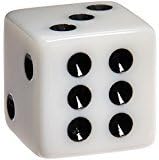 Standard 16mm White Dice with Black Pips Dots for Board Games, Activity, Casino Theme, Party Favors, Toy Gifts (100 Pack)