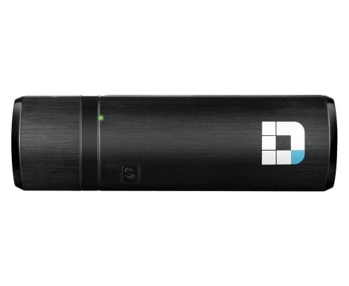 D-Link Dwa-182 Adaptateur Usb Wi-Fi Ac Dual-Band - Débit Jusqu'À 1300Mbps - 802.11 A/B/G/N/Ac - Wps - Interface Usb 2.0 - Idéal Pour Améliorer Votre Connexion Wi-Fi Sur Ordinateur Portable