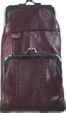 Burgandy Lamb Skin Leather Cigarette Case with Pouch and Lighter Holder