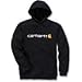Carhartt Men's Signature Logo Midweight Sweatshirt Hooded Original Fit,Black,Large