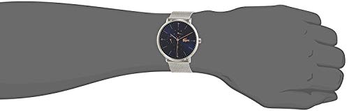 Lacoste Reloj Analógico de Cuarzo multifunción para hombre con correa de malla de acero inoxidable plateada – 2011024 - Imagen 5