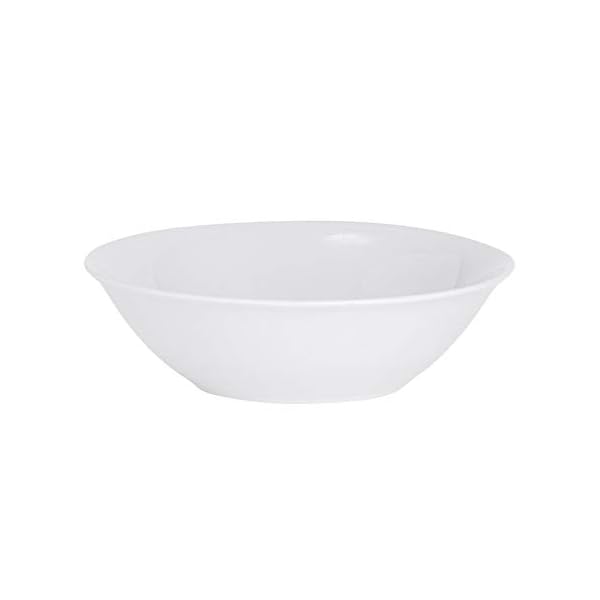 Argon-Tableware-White-Rimmed-SoupPastaCerealBowls-23cm-Set-of-6 6X White Soup Bowls - 23cm (9") - Ceramic Dinner Plates Dish Set Cereal Soup Serving Noodle Bowl - Dishwasher and Microwave Safe - by Argon Tableware