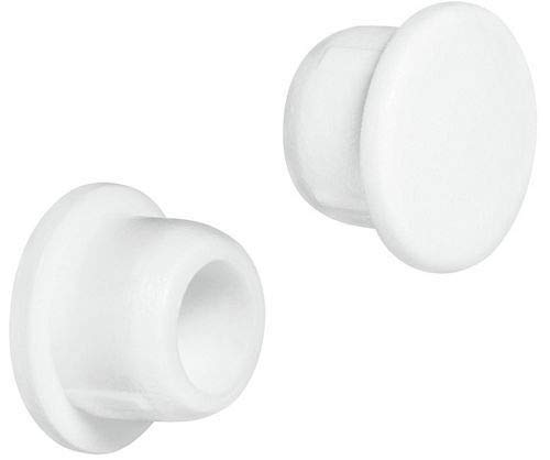 6mm Screw Hole Drill Cover Blanking Caps White Pack of 30
