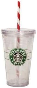 Starbucks Grande Transparent Isoliert Kalte Tasse Becher Mit Zuckerstange Stroh Amazon De Kuche Haushalt