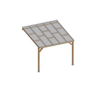 Chalet-Jardin Toit Couv'Terrasse Bois 3X3 - avec Toit