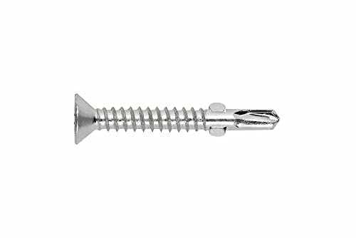 INDEX ATA5565 - Tornillo autotaladrante con broca de dos alas, cabeza avellanada y huella Tx. Cincado (5,5 x 65, 500 uds.)
