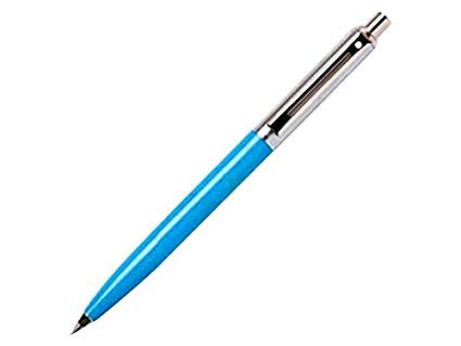 Sheaffer Sentinel Nickel Plated Trim With Light Blue Barrel and Brushed Stainless Steel Finish Mechanical Pencil with Metal Nib