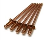 Copper Blind Rivets, Copper Mandrel - 4-4 #44, 1/8