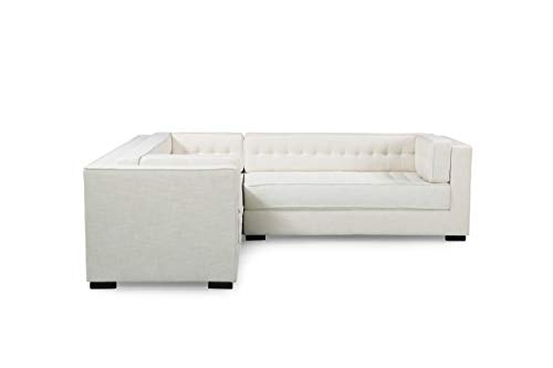 Iconic Home Lorenzo Left Facing Sectional Sofa L Shape Linen-Textured ...