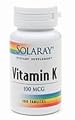 Solaray - Vitamin K, 100 tablets