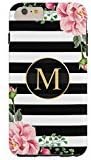 IPhone 6\6s Plus Case-Girly Romantic Floral Black White Stripes Monogram Plastic Case for 5.5 inches iPhone 6s Plus / 6 Plus