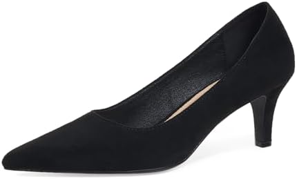 Hamesk Women's Kitten Heel Pumps Inch Closed Pointed Toe Heels