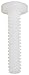 Nylon 6/6 Pan Head Machine Screw, Off-White, #2 Phillips Drive, #6-32 Thread Size, 1