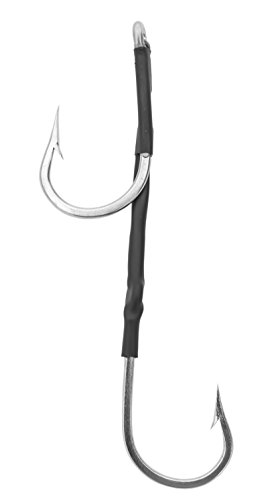 3pcs Double Hook Trolling Rigs - Stainless Steel Big Game Fishing Hooks For Marlin, Tuna, Shark - 420 Stainless With Cable