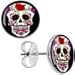Body Candy Stainless Steel White Sugar Skull Stud Earrings