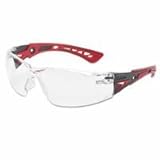 Bolle Safety 286-41080 Rush Plus Series Safety Glasses, Clear Polycarbonate Lenses, Red-Grey Temple by Bolle' Safety