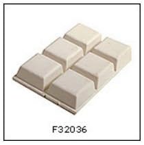 MADICO F32036 Pro-Tec-Tors - .5 in. Self Adhesive Square Rubber Bumper Pads - White - 10 Packs