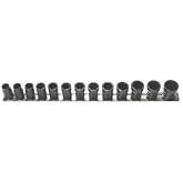 H.b. Products Inc TSCS3813B 13 Piece 3/8 Drive Shallow Turbo Socket Set Sae And Met.