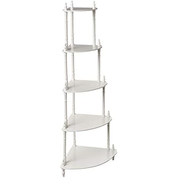 Frenchi Home Furnishing 5-Tier Corner Stand, White